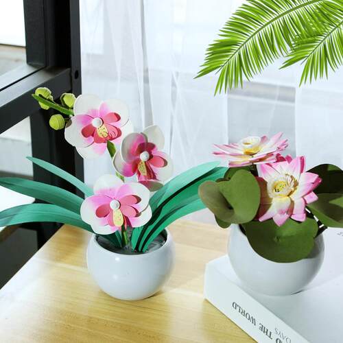 纸艺时代衍纸精品盆栽系列3D立体荷花蝴蝶兰套装手工DIY材料包