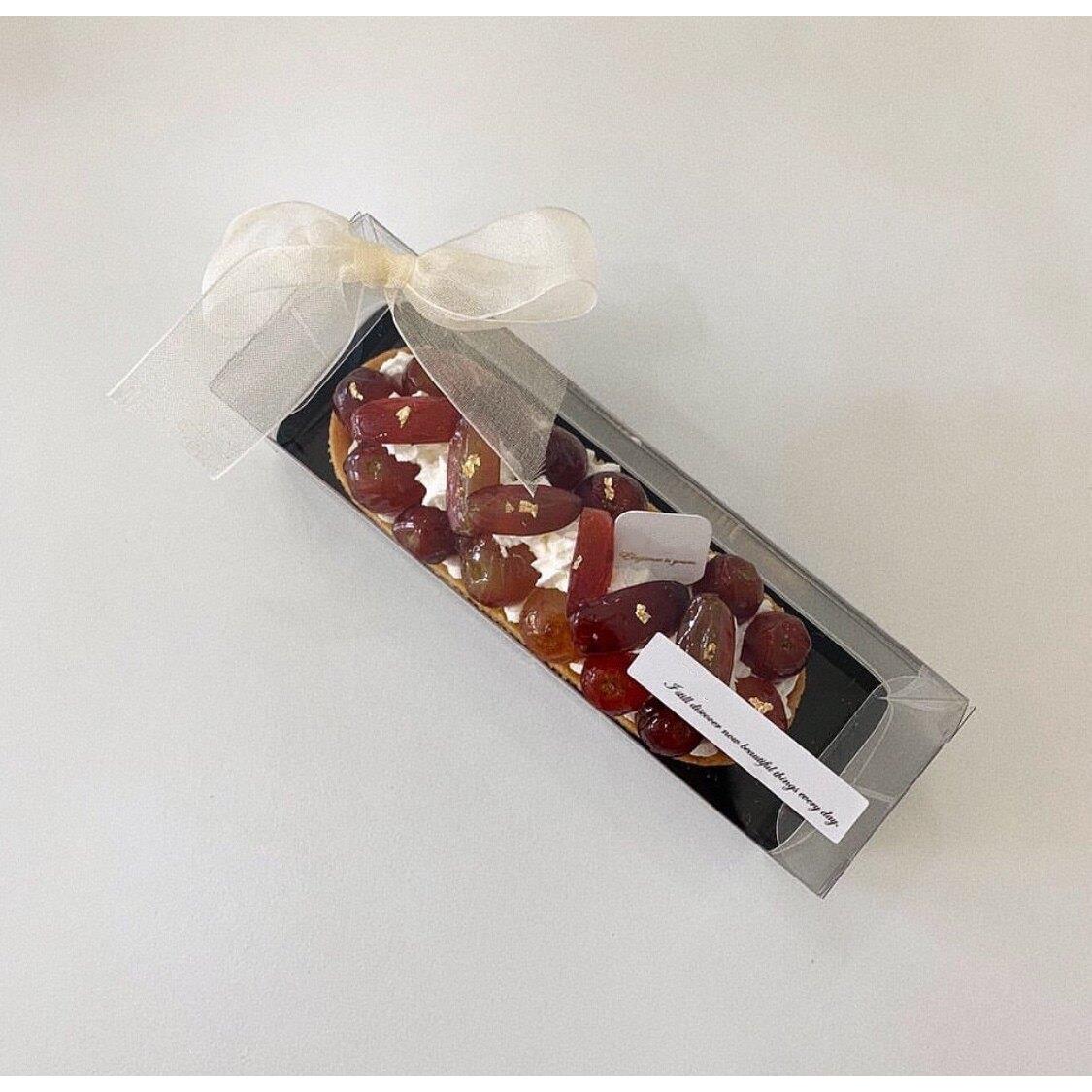 简约甜品盒单1粒装透明包装法式闪电泡芙盒西点包装打包点心盒子