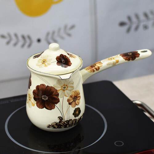 搪瓷围炉煮茶壶明火防爆罐罐烤奶茶户外烤火炉炭炉专用黄油咖啡