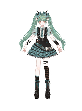 久命猫初音cos服女印象裙洛丽塔漫展套装万圣节Lolita正品蛋糕裙