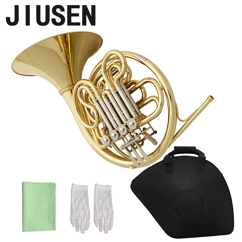 JIUSEN圆号西洋乐器降B调喇叭口可拆卸圆号四按键降B/F单双排圆号
