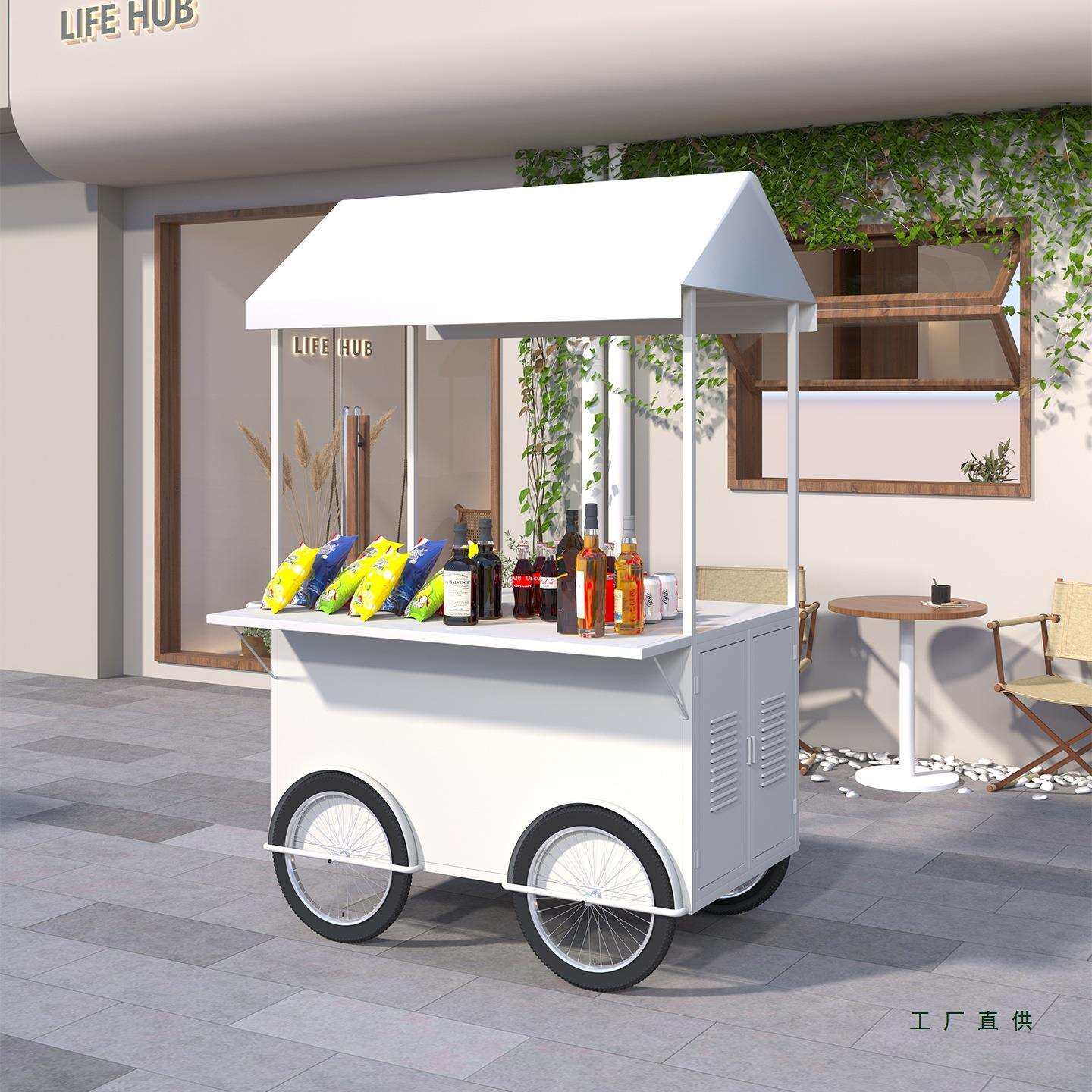 铁艺花车户外摆摊小推车夜市可移动餐车商场超市活动车摊位车