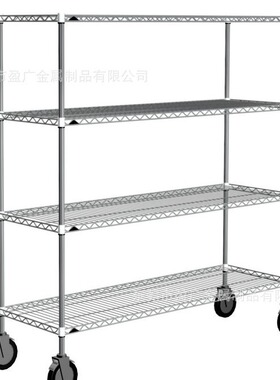 四层镀铬手推车家用货架工业镀铬货架