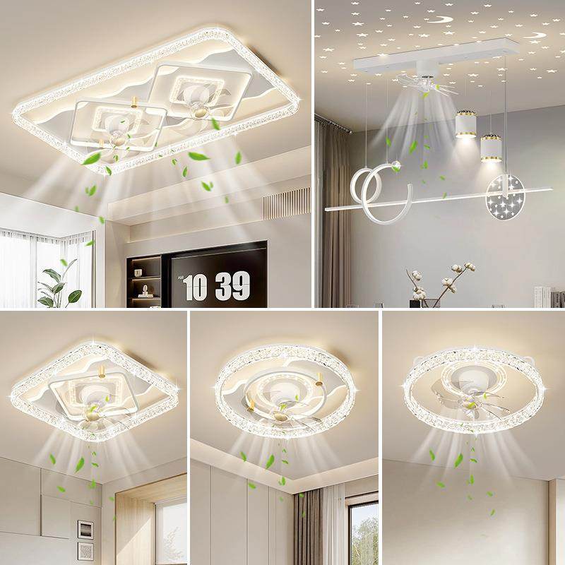 中山灯具风扇灯卧室灯简约家用客厅餐厅一体风扇吸顶灯全屋组合套