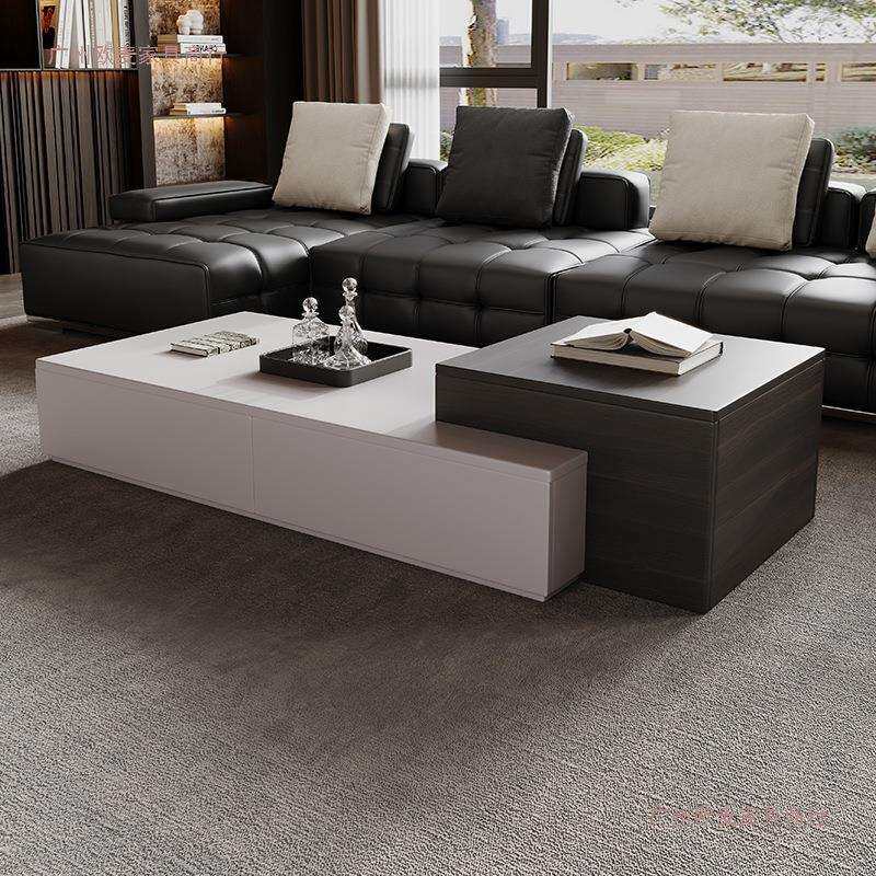 奈丘升降茶几简约现代客厅家用极简意式多功能高级设计感岩板茶桌