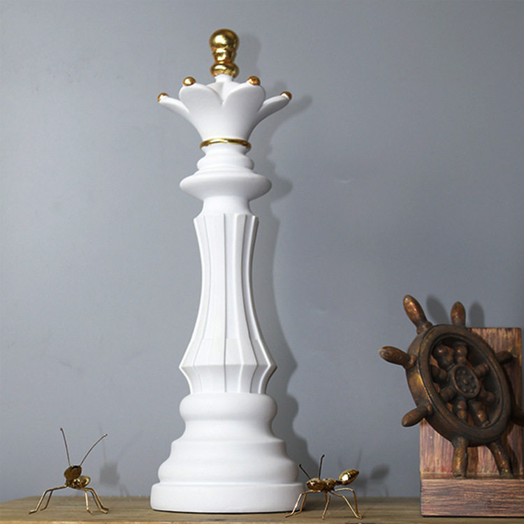 创意树脂写实象棋工艺品摆件马到成功国王王后家居客厅书房装饰品