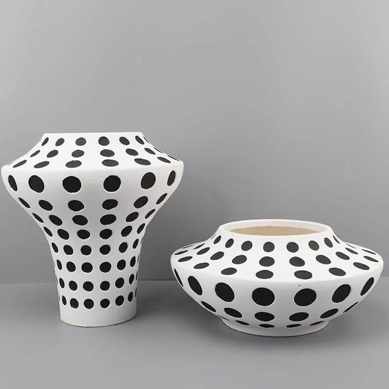手绘波点陶瓷花瓶摆件桌面花艺插花鲜花小众设计感,鲜花速递/花卉仿真/绿植园艺,割草机/草坪机,淘宝优惠券,粉丝福利购,淘宝优惠卷