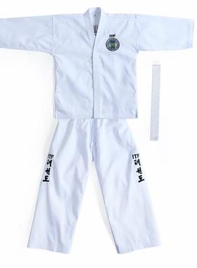 ITF跆拳道服图案全刺绣欧版适合电商每件有重量号码90到210cm