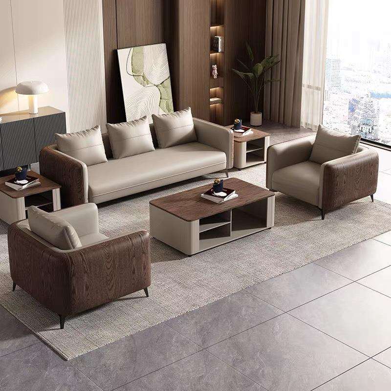 商务办公室沙发商务接待贵宾皮艺沙发办公沙发休息区接待会客沙发