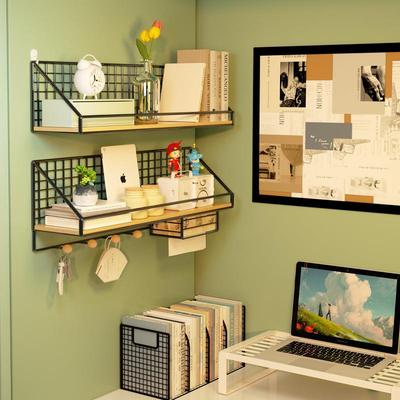 墙上置物架免打孔上铺床头墙面挂篮学生宿舍卧室家用收纳挂墙架子