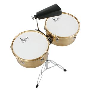 热卖 拉丁鼓打击乐器电镀天巴雷鼓带鼓支架牛铃 LADE天巴鼓套装