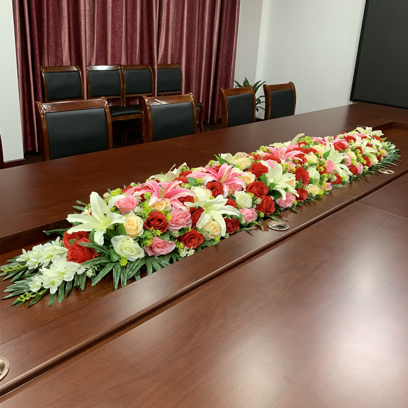 会议桌花仿真花摆件会议室仿真桌花签到台桌面摆设装饰台花假花摆