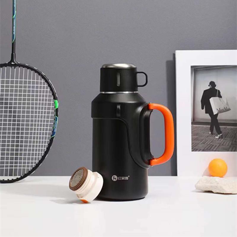 红家园1.3L保温壶316不锈钢茶水分离焖泡壶背带手提户外旅行水壶