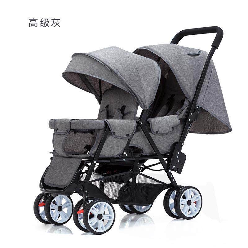 双胞胎二胎推车双人婴儿车可坐躺双胎儿童轻便遛娃时代出行宝车