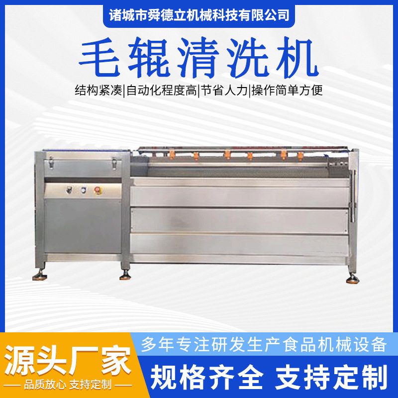 莲藕红薯萝卜去泥清污设备全自动毛辊清洗机土豆胡萝卜去皮机