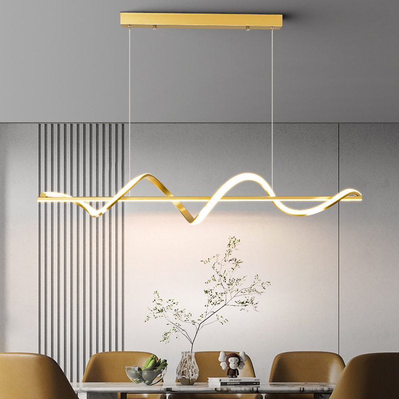 现代简约北欧led长条餐厅吊灯轻奢设计师创意艺术饭厅餐桌灯具