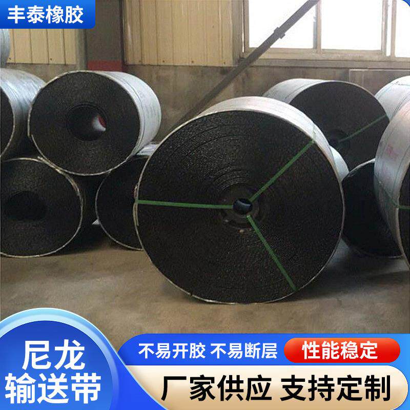 尼龙输送带煤矿水泥流水线黑色尼龙传送带环形一体工业带