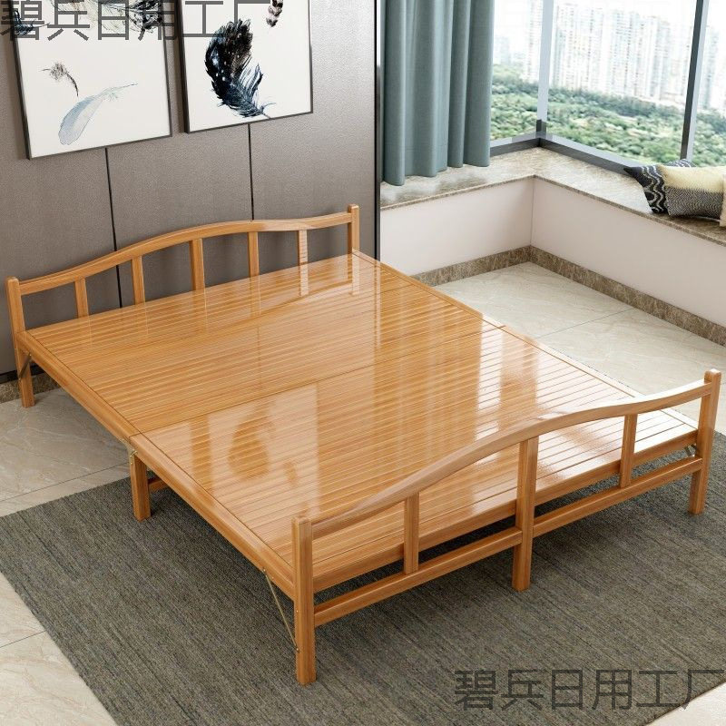 竹床床单出租房双人简易家用成人午睡午休凉床折叠床竹子硬板木床