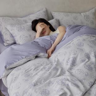 A类全棉三层纱大提花四件套纯棉水洗棉裸睡1.8m床笠款 超柔软床品