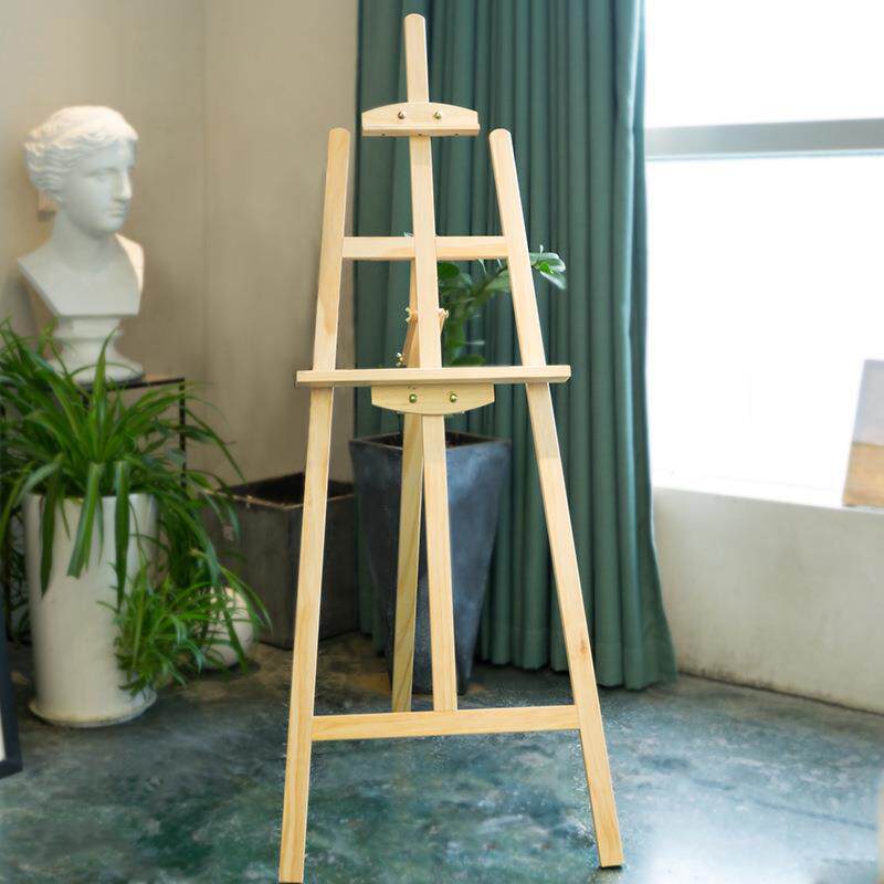 直销松木画架1.45/1.72米实木素描画架展示架画板架原木色批