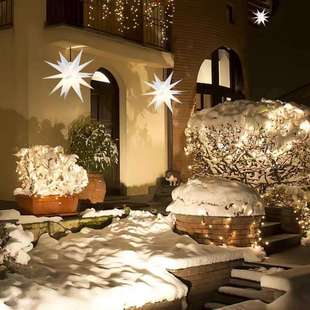 多角星星吊灯 灯罩可折叠户外灯RGB幻彩灯 节日装饰灯 圣诞树装饰