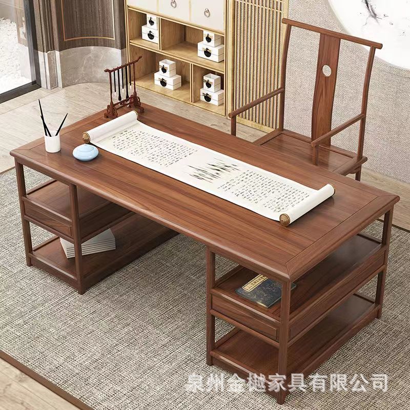 书法桌中国风实木仿古新中式书画桌办公写字台毛笔字画画书桌家用图片
