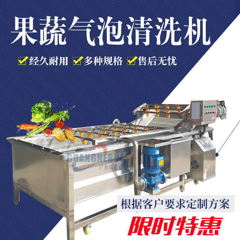 商用全自动洗菜机设备土豆秋葵果蔬气泡清洗机小龙虾清洗流水线