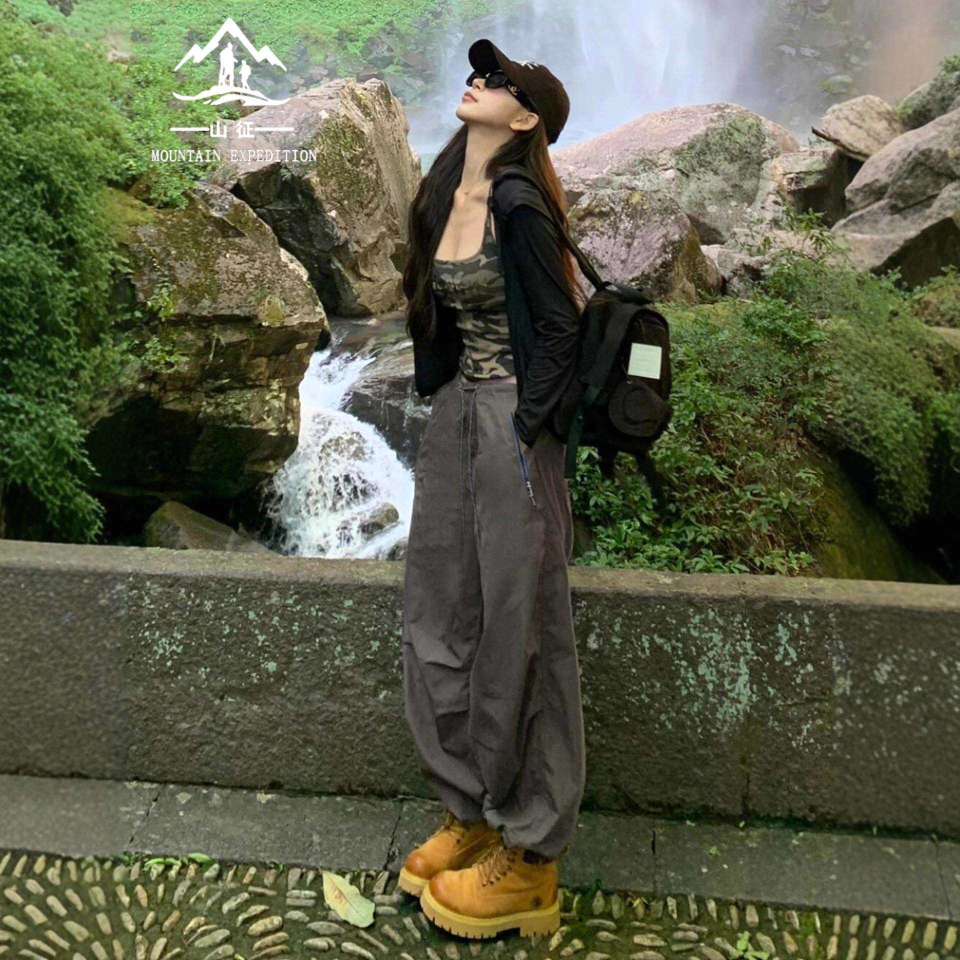 速干工装裤女2025新款夏季户外薄款穿搭徒步爬登山伞兵冲锋裤