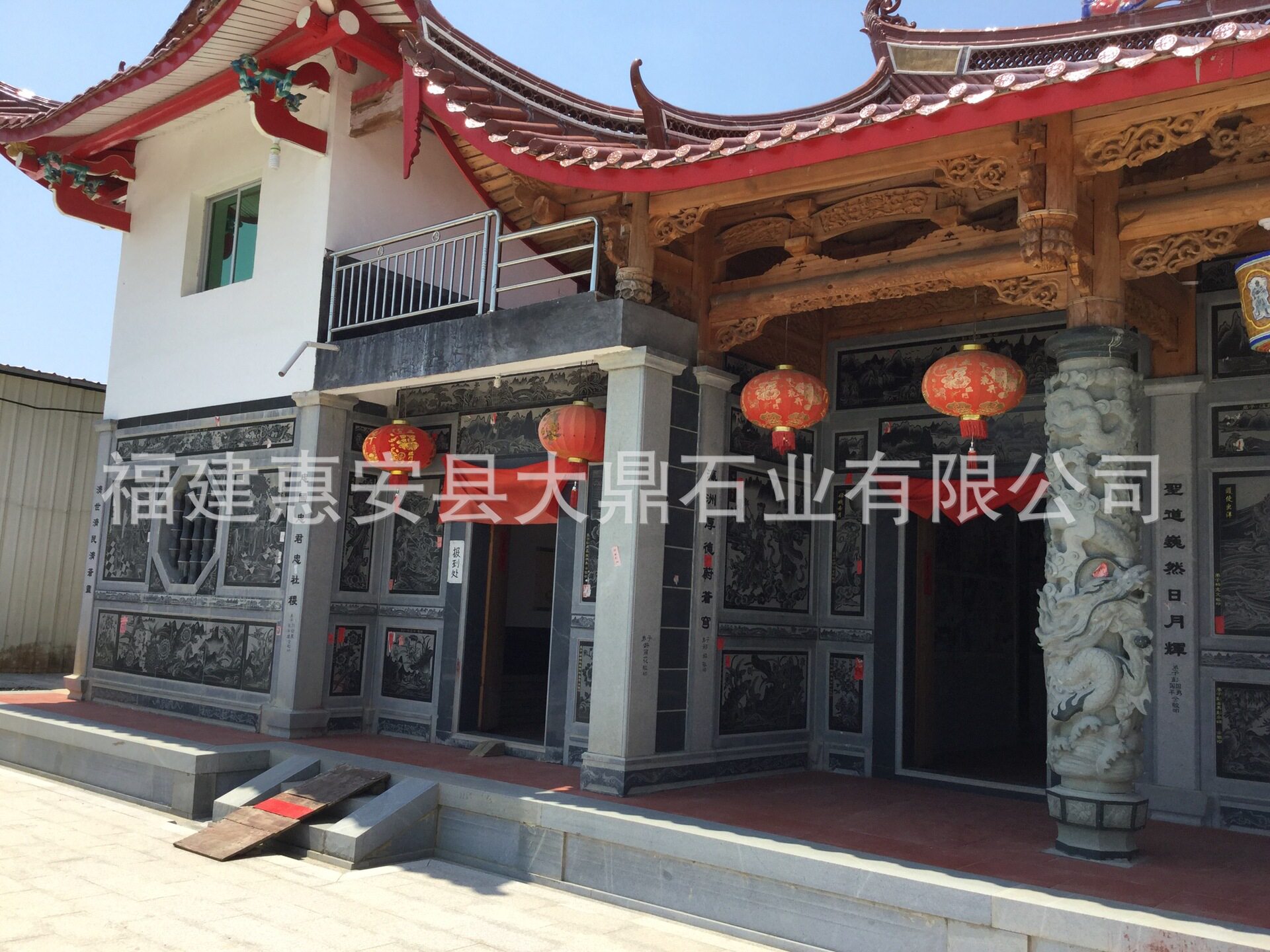 龙柱祠堂宫庙石雕雕刻大门门柱青石石庙寺院雕刻福建惠安厂家批发