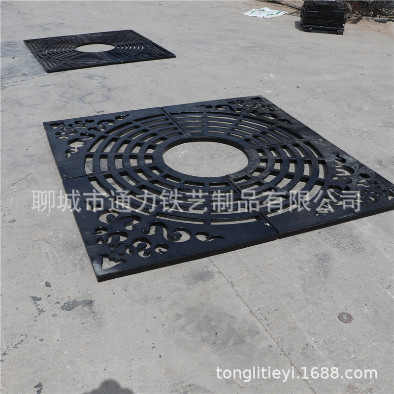 厂家球墨铸铁方形护树盖板铁艺树围树坑树池树穴盖市政树篦子