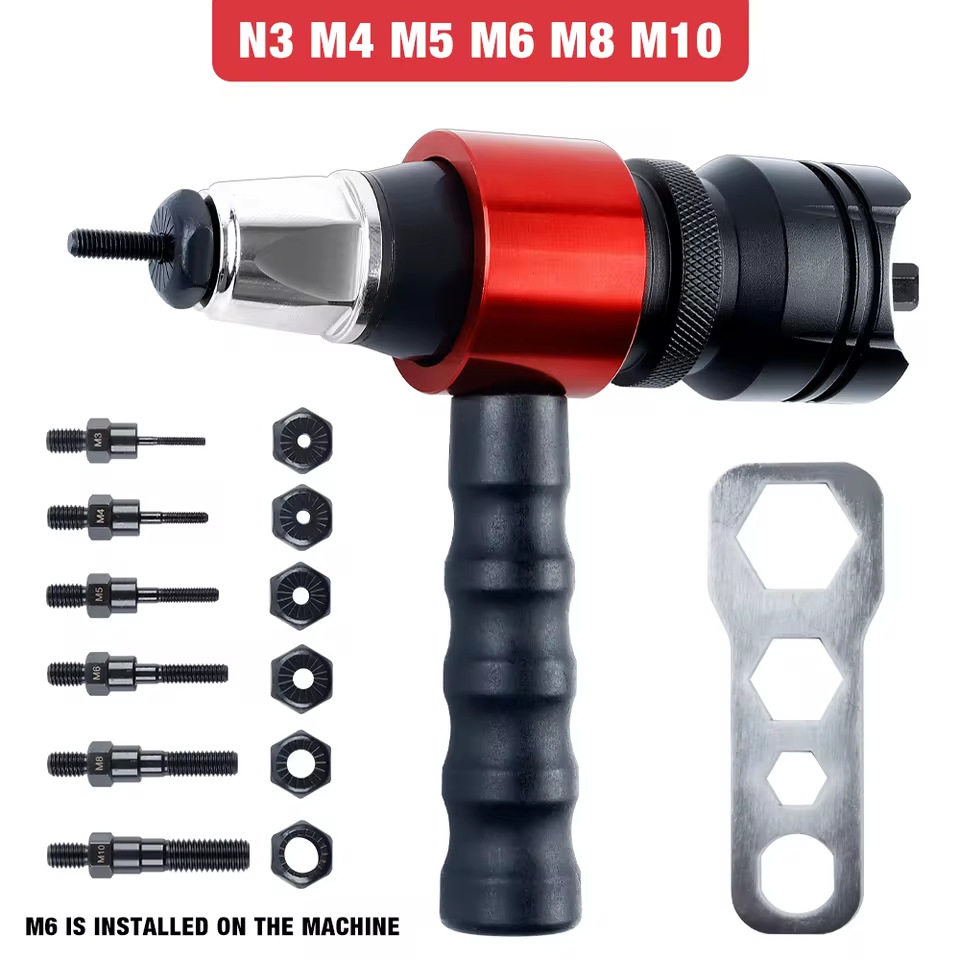 M3-M10电动铆钉枪自动拉铆枪螺母枪电动拉姆枪转换头抢拉钉拉卯枪