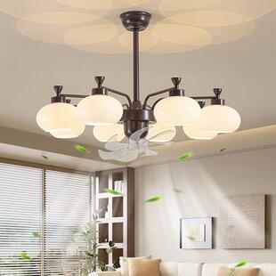 客厅吊灯美式中古风餐厅大厅主灯法式复古南洋卧室吊扇灯风扇吊灯