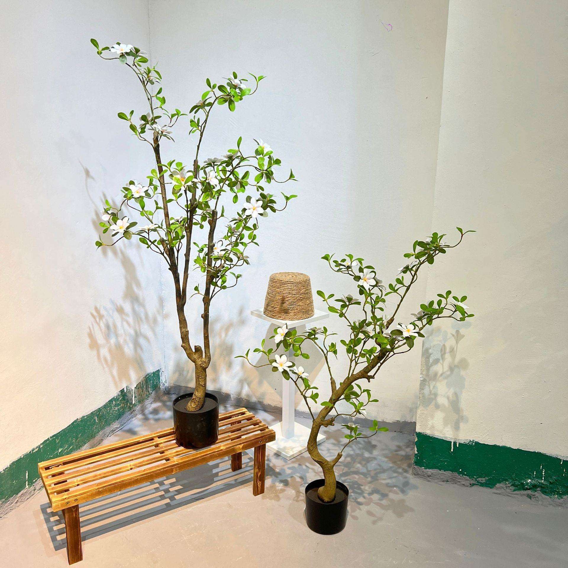精品仿真海岛春花假树室内早就玄关摆件装饰盆栽仿真花树仿真绿植
