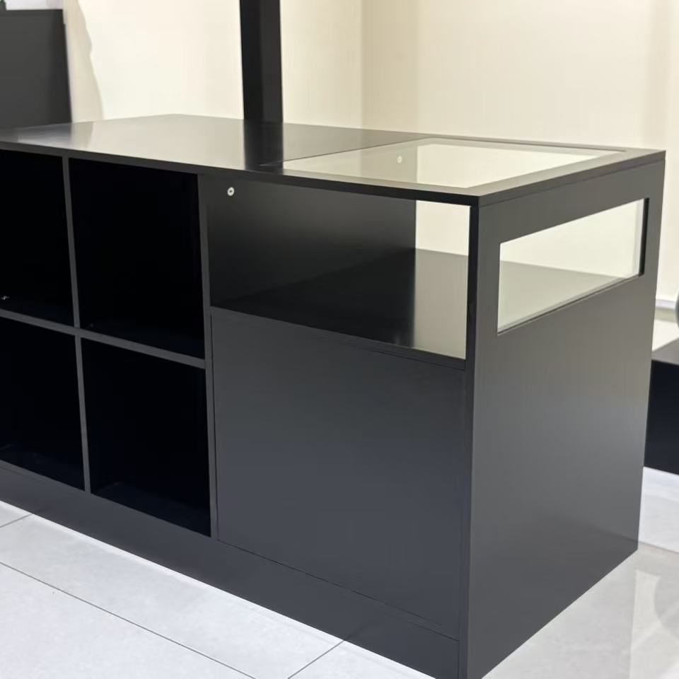 中岛台玻璃烤漆服装店岛台储物柜装饰柜摆件中岛台展示台展示柜台