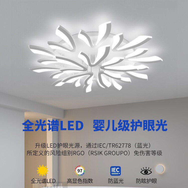 北欧现代简约蒲公英led吸顶灯亚克力V形客厅卧室个性创意异形灯具