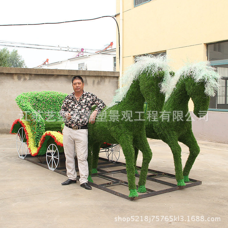 厂家绿雕大型仿真绿色雕塑工艺品五一劳动节公园广场景观绿雕摆件