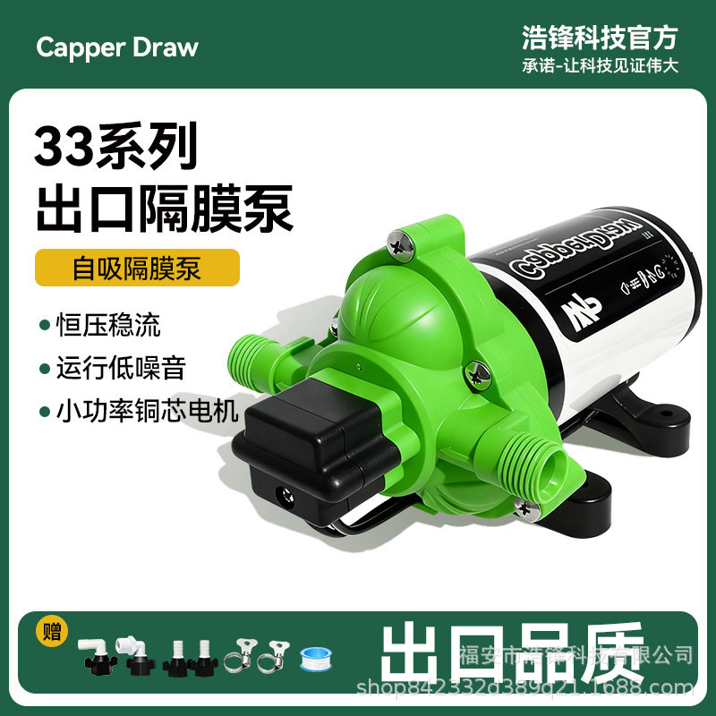 出口级电动隔膜泵12v房车游艇水泵灌装机农业灌溉高压自吸增压泵