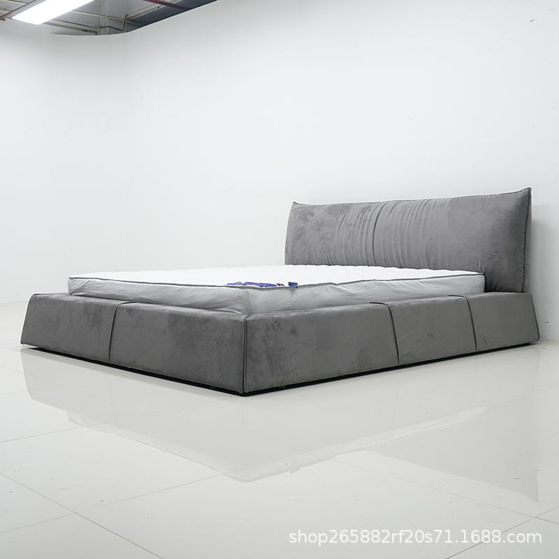 Baxter巴黎床意式极简磨砂布艺床现代简约落地主卧双人床设计师床