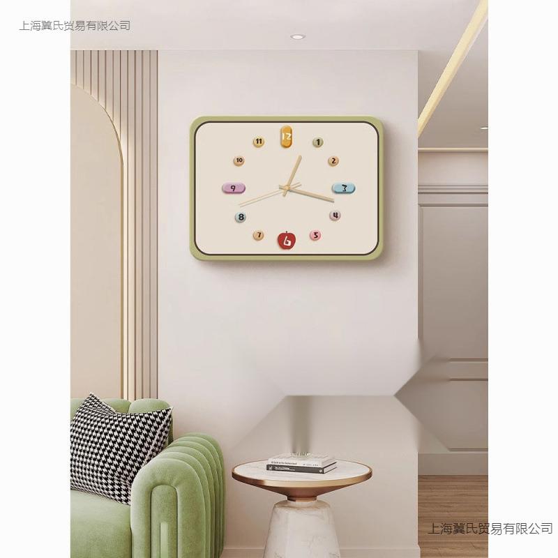 奶油风客厅电表箱装饰画带时钟表配电箱弱电箱电闸盒遮挡挂画盖板