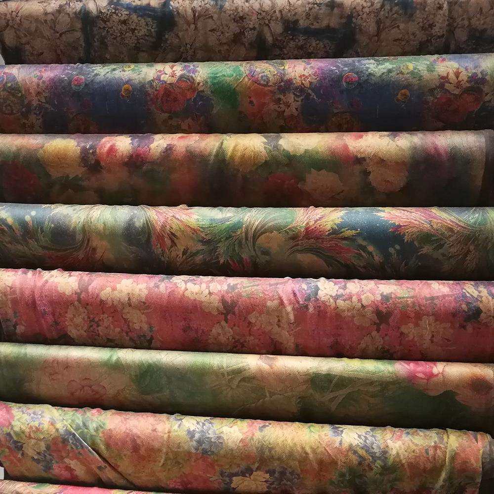 顺德拷莨百分百真丝珍珠缎香云纱服装制衣面料多色选新花