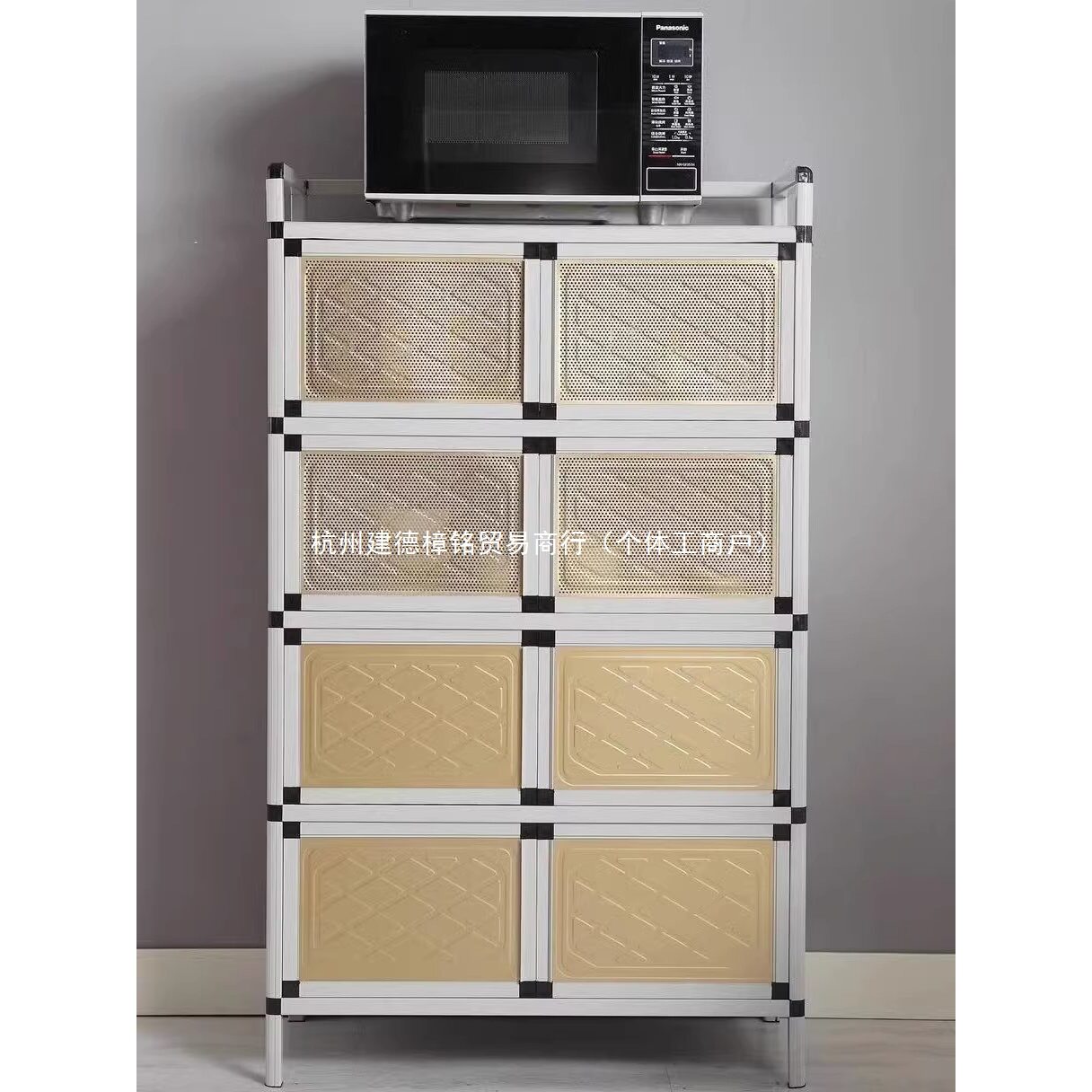不锈钢放碗柜家用厨房收纳柜灶台架子经济储物柜子置物出租房农村