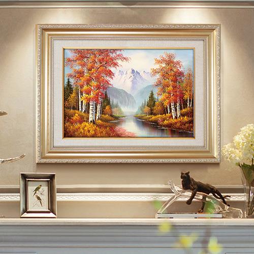 客厅装饰画欧式风景壁画玄关走廊餐厅办公室山水靠山挂画风水墙画