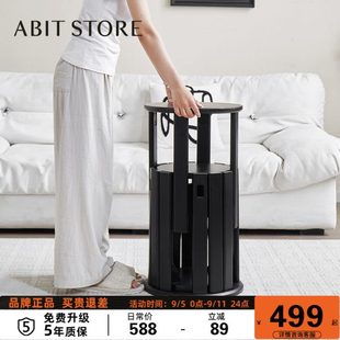 叠叠乐黑色餐凳 爱必居实木圆凳子可叠放组合凳家用客厅板凳新中式