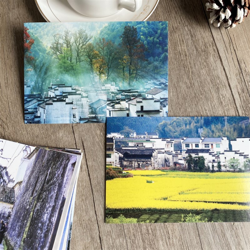 30张 婺源明信片风景油菜花梯田绿水青山古村落徽州建筑 旅游纪念