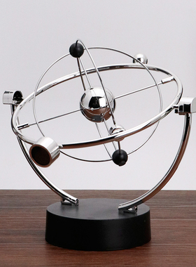 天体运行仪会自己动的个性小摆件女生工位电脑桌混沌摆牛顿永动机