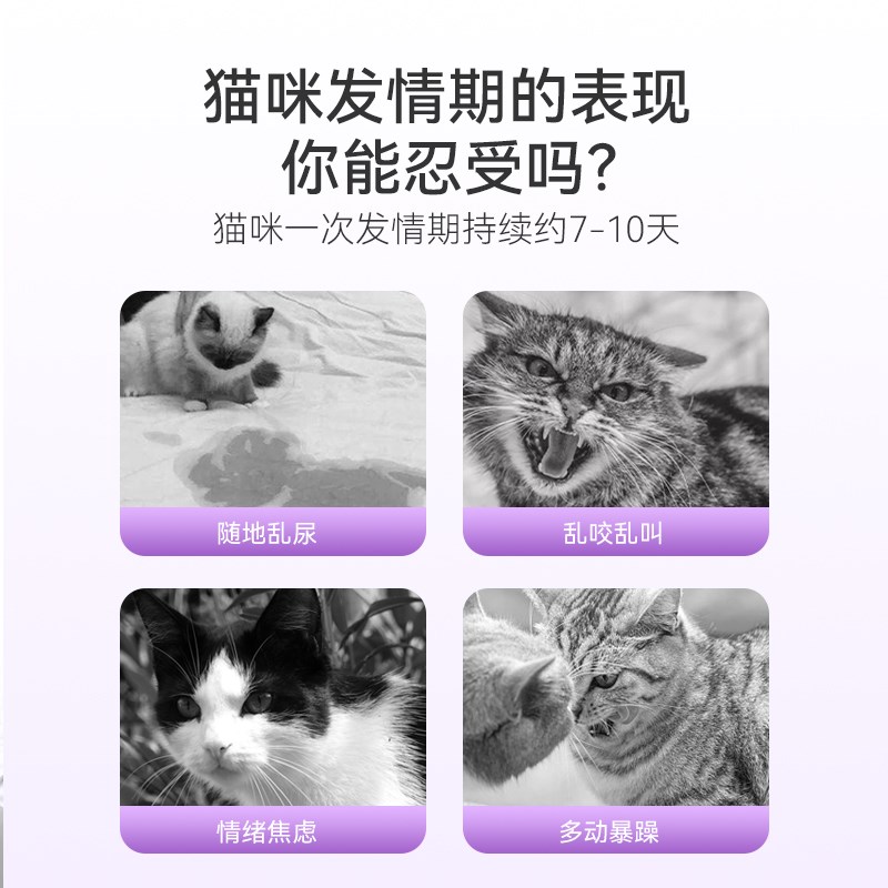 猫咪禁发情期喷剂母猫抑情喷雾非药宠物专用禁情粉抑制公猫乱尿药