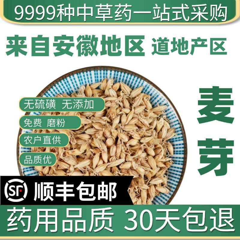 材特级天然麦芽50g生麦芽回奶大麦芽谷芽麦芽泡水生麦芽
