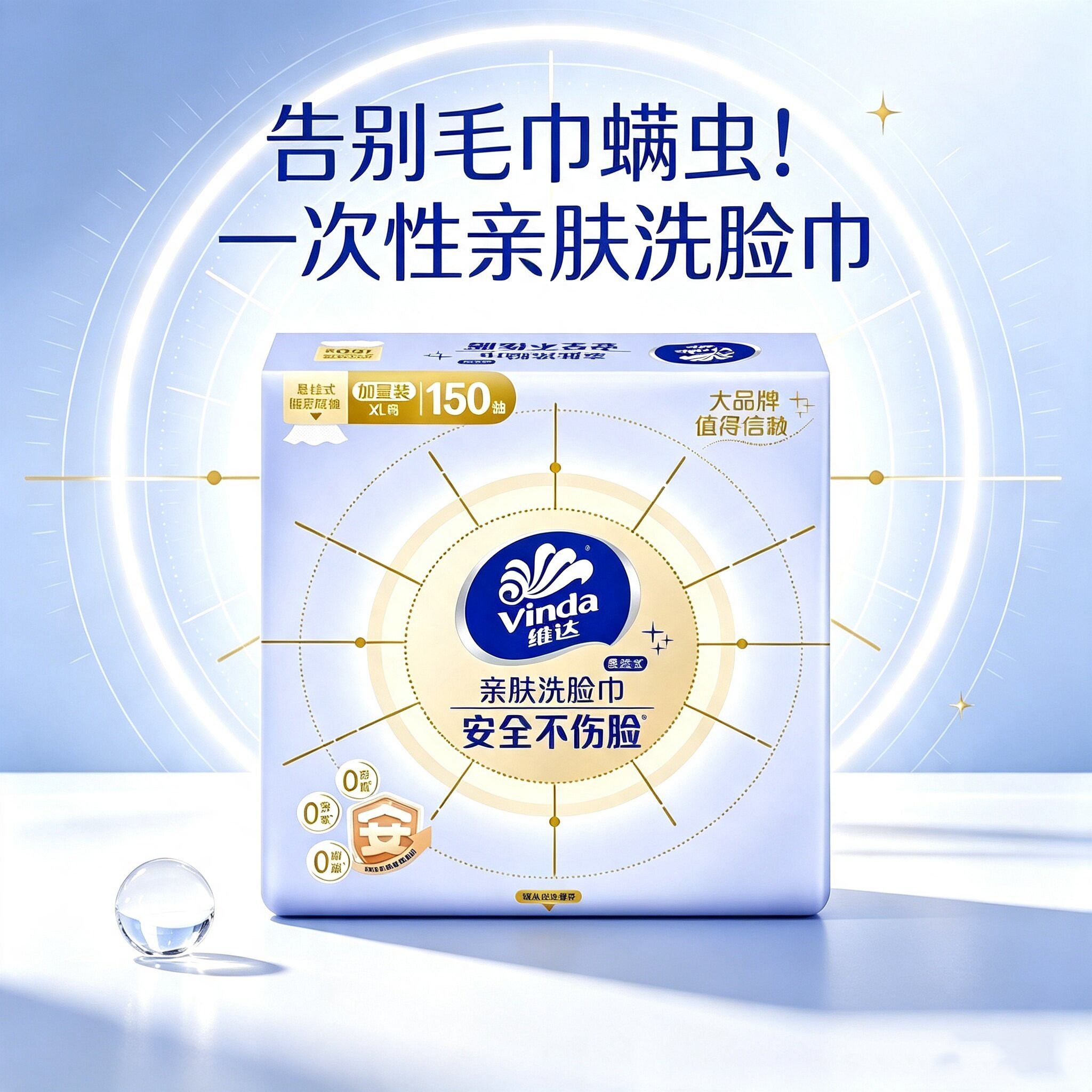 维达洗脸巾悬挂式一次性洁面巾