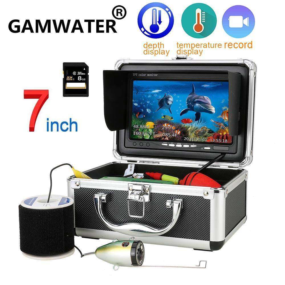7英寸DVR录像机水下钓鱼摄像机带深度温度显示冰/海/河钓鱼器