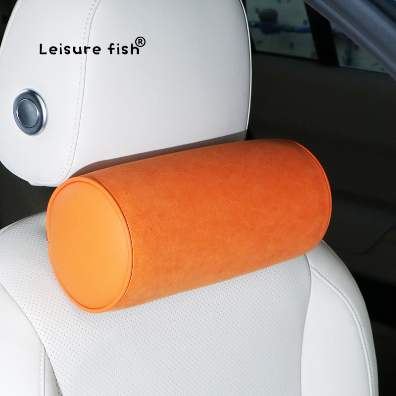 汽车圆形头枕可爱护颈枕记忆棉慢回弹软车载枕通用特斯拉问界理想